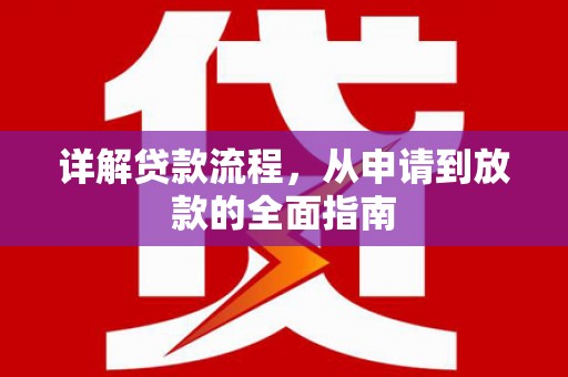 大林详解贷款流程，从申请到放款的全面指南