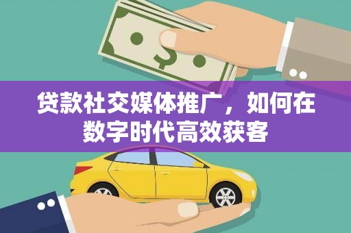 大林贷款社交媒体推广，如何在数字时代高效获客