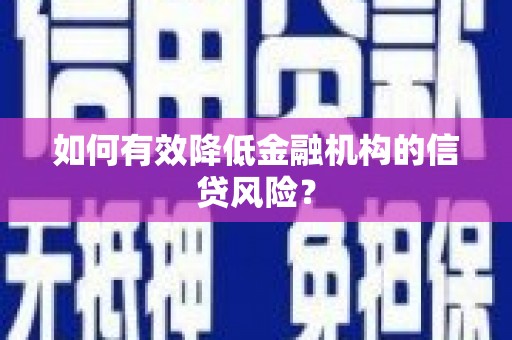大林如何有效降低金融机构的信贷风险？