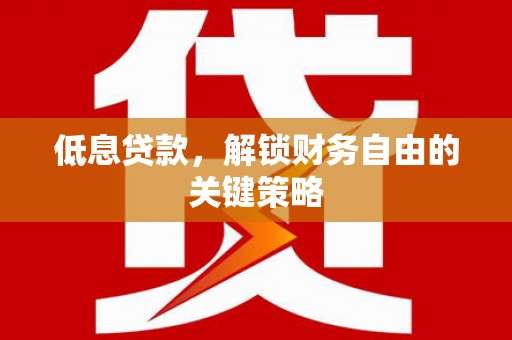 大林低息贷款，解锁财务自由的关键策略