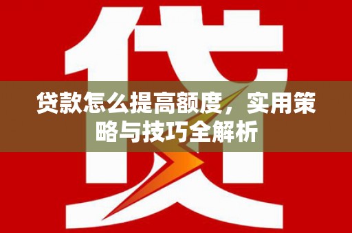 大林贷款怎么提高额度，实用策略与技巧全解析