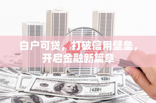 大林白户可贷，打破信用壁垒，开启金融新篇章