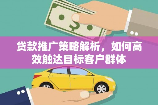 大林贷款推广策略解析，如何高效触达目标客户群体