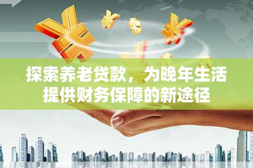 大林探索养老贷款，为晚年生活提供财务保障的新途径