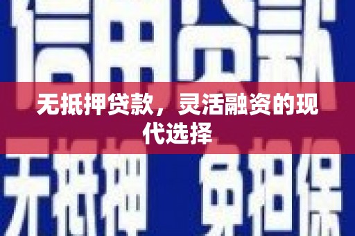 大林无抵押贷款，灵活融资的现代选择