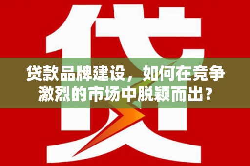 大林贷款品牌建设，如何在竞争激烈的市场中脱颖而出？