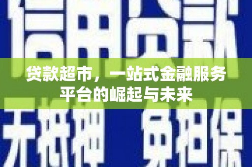 大林贷款超市，一站式金融服务平台的崛起与未来